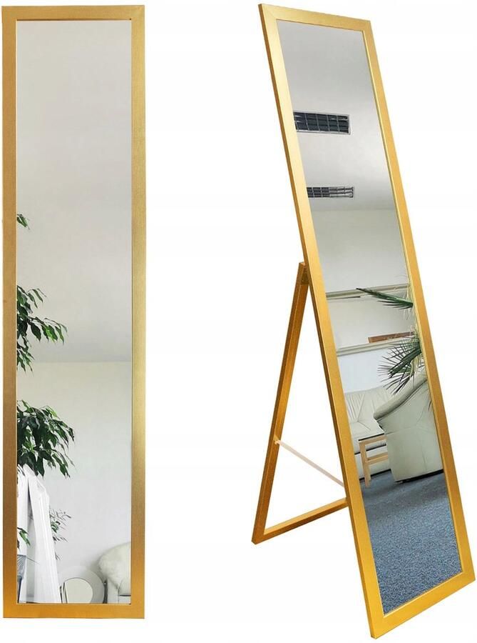 Matkam Staande spiegel Scandinavisch garderobemodel 155x35 8 cm goud