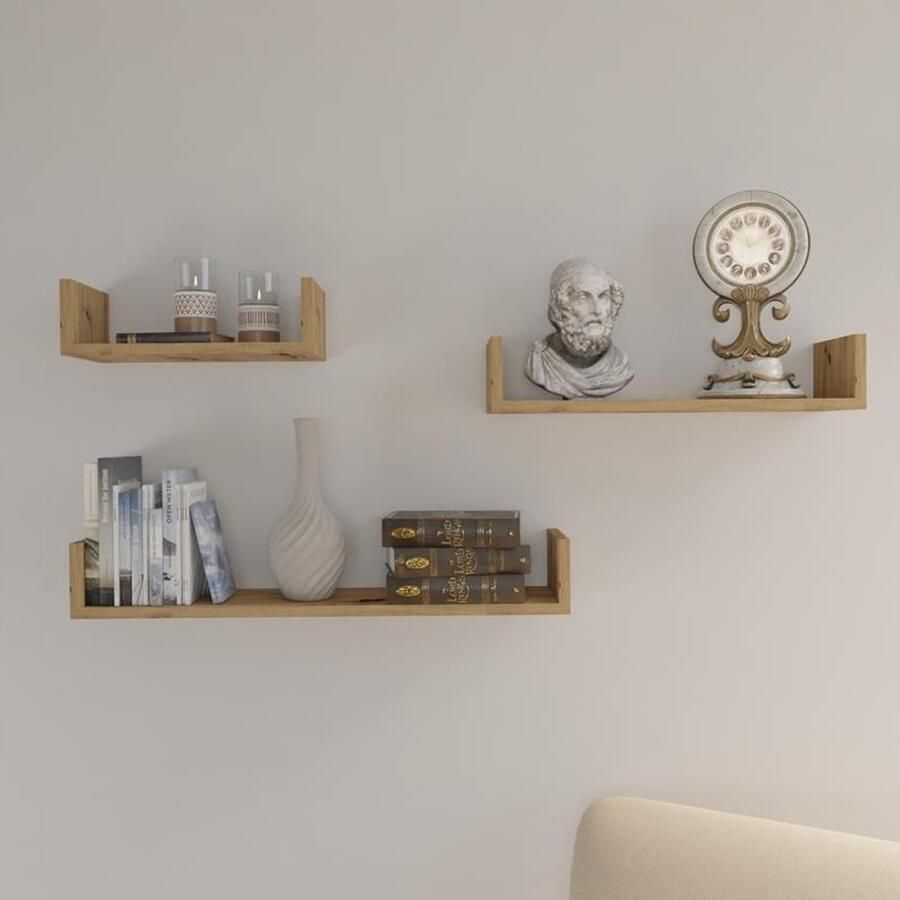 Matkam Wandplank EX3 Groot Eiken Artisan Set van 3 planken