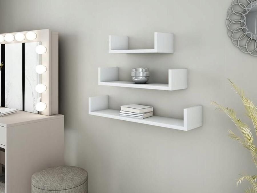 Matkam Wandplank EX3 Klein Wit set van 3 planken