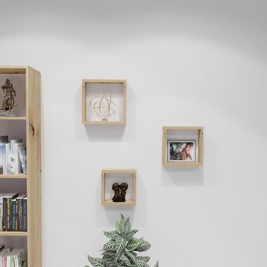 Matkam Wandplank EX3 KWADRAT eiken artisan set van 3 planken