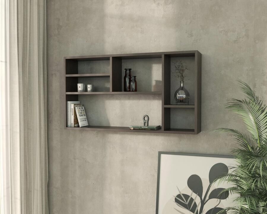 Matkam Wandplank MILANO wenge boekenplank met foto's