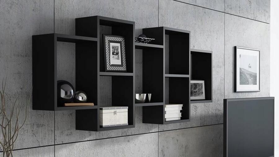 Matkam Wandplank POLON BIS zwart boekenrek