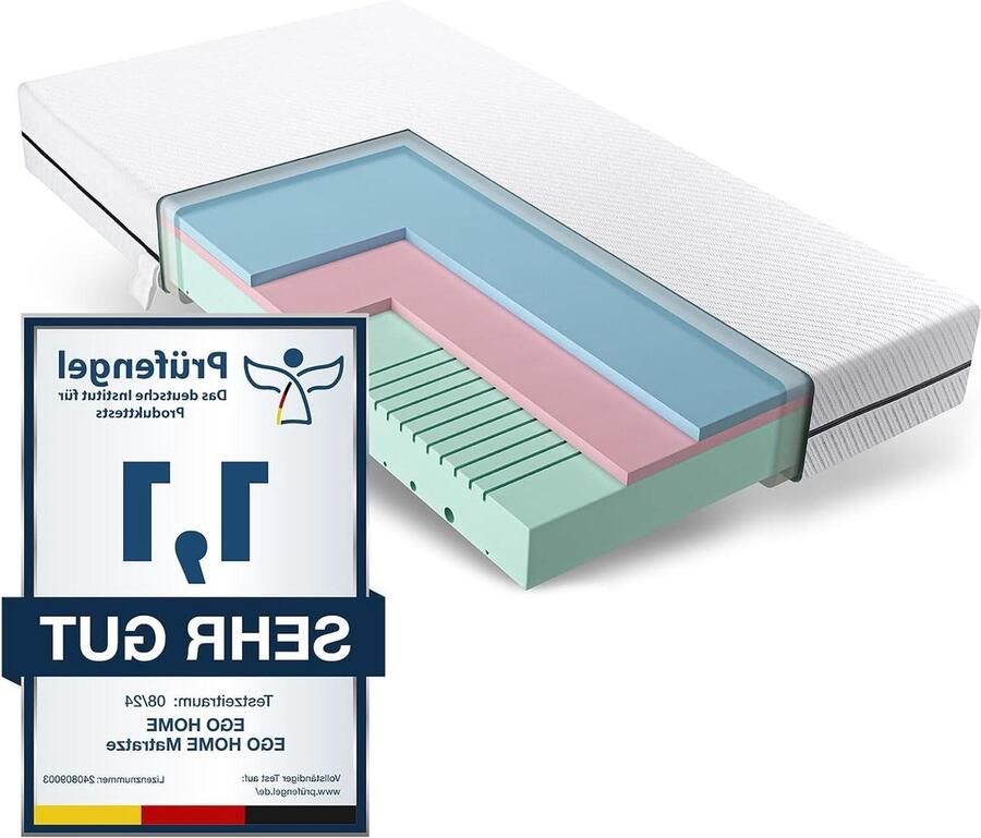 Izer Matras 160 x 190 cm hardheidsgraad H3 ergonomisch ademend Öko-Tex gecertificeerd traagschuim hoogte 18 cm vouwmatras