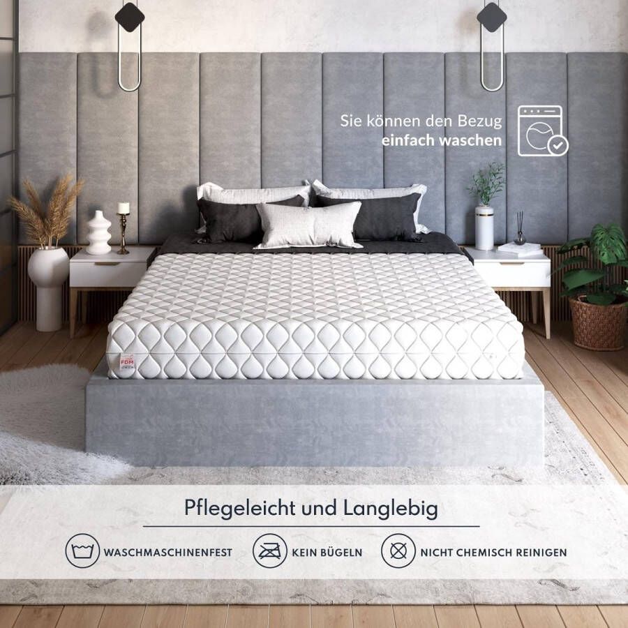 Matras 160 x 200 cm pocketvering hoogte 24 cm hardheidsgraad H3 H4 7 ligzones Öko-Tex-standaard geschikt voor mensen met allergieën overtrek wasbaar kokosvezel-inzetstuk