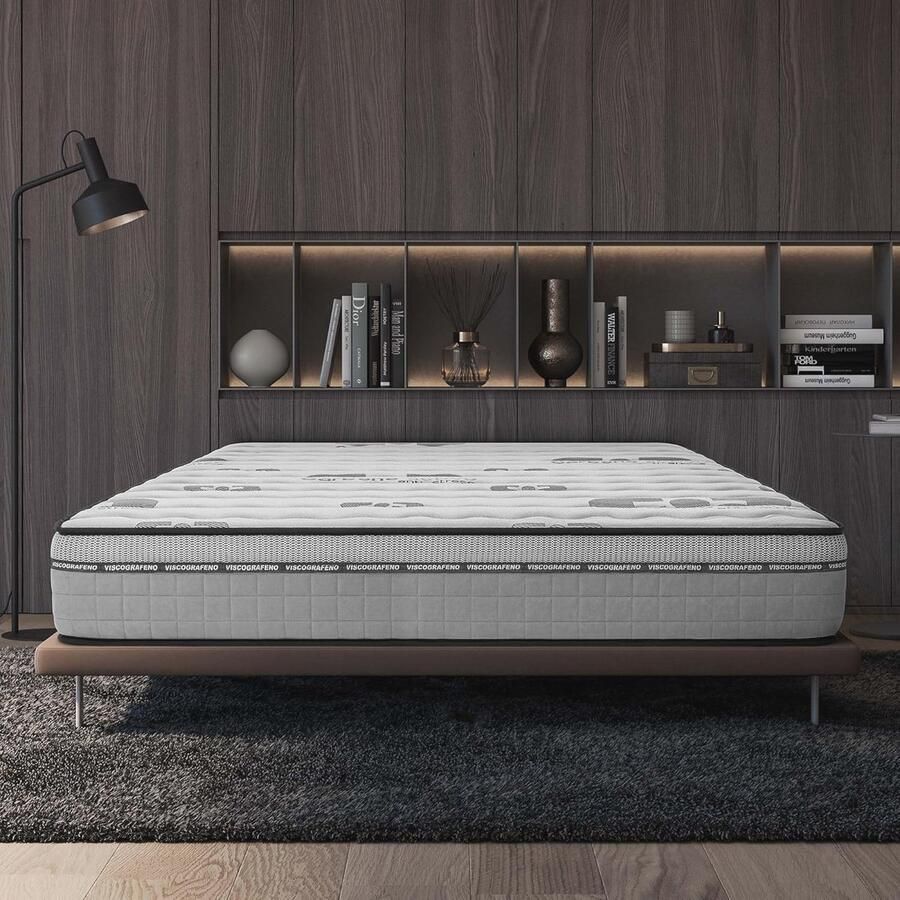 Matras 180 x 200 cm Traagschuim 30 cm Ademend 3D Weefsel Comfortabel en Stevig met 7 Comfortzones