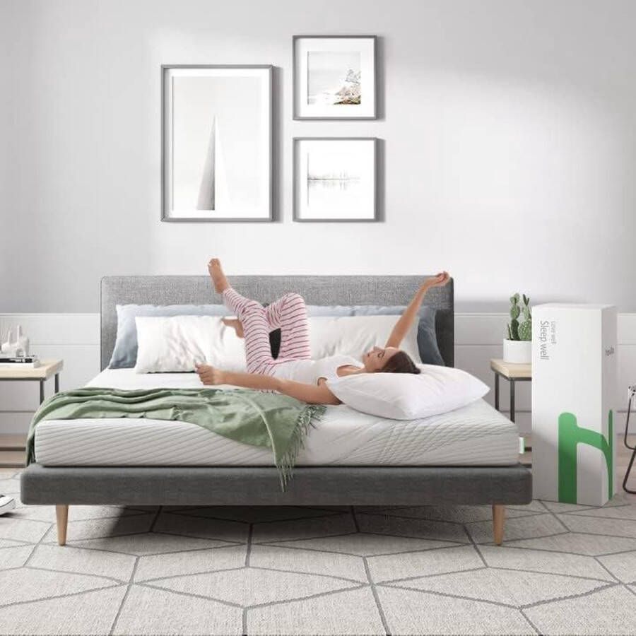 Matras 90 x 200 cm H2-H3 koudschuimmatras 9 zones schuim rolmatras ademend en zacht Oeko-Tex 16 cm