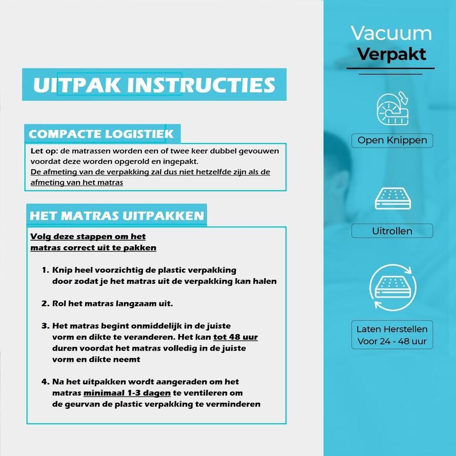 Easy Bedden Sleepie Comfort Matras Hr koudschuim 140x200x14 Koudschuim matras Comfort XL Hotelkwaliteit 14 cm ACTIE 100% veilig
