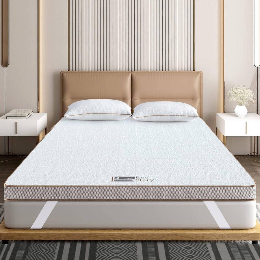 Matras topper 140x200cm 5cm oplegger met afneembare en wasbare overtrek ademende en comfortabele matrasbeschermer voor boxspringbed en oncomfortabele bedden