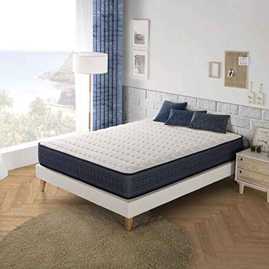 Matras van traagschuim met gel 160 x 200 x 25 cm Medium Stevigheid Anti-bacterieel en Ademend