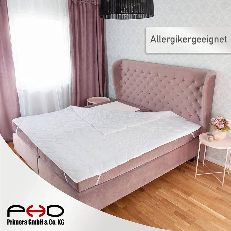 Matrasbeschermer 120x200 cm ook voor hoge matrassen. 60 °C wasbaar voor meer hygiëne in bed. Gewatteerd onderbed ook voor boxspringbedden toppers en waterbedden