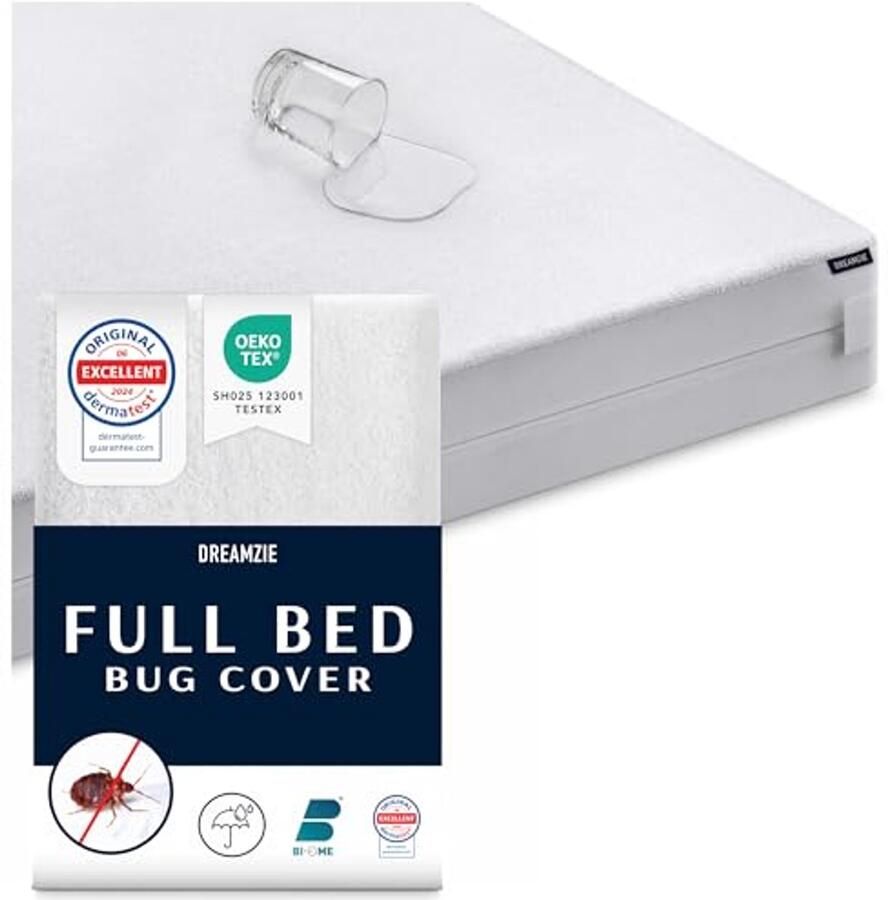 Matrasbeschermer 135x190cm Anti-Mijt en Bed Bugs Waterdicht en Volledige Bedekking met Ritssluiting voor Allergieën