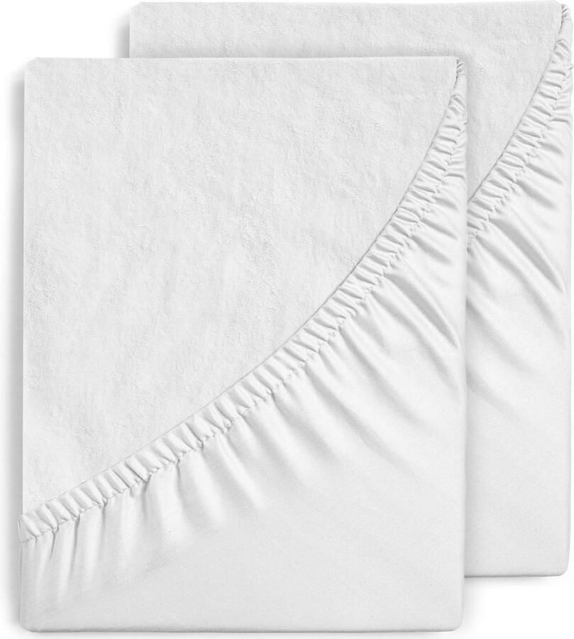 Matrasbeschermer 120 x 200 cm 2 stuks waterdichte matrasbeschermer vochtbescherming van katoen microvezel incontinentie-onderlegger matrashoes ademend voor bed en matras wasbaar