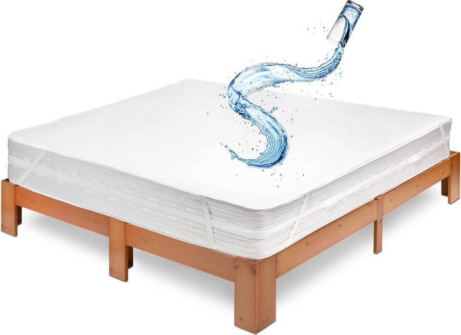 Matrasbeschermer 140x200 cm Waterdichte Katoenen Matrashoes Ademend voor Bed Vochtbescherming Anti-Mijt Hypoallergeen Antibacterieel voor Matras met 4 Elastische Hoeken Machinewasbaar