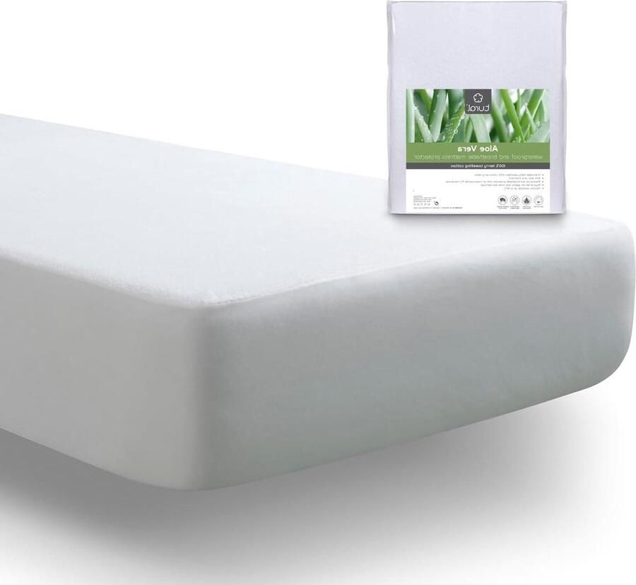 Matrasbeschermer 70x140 cm Kinderbed Aloë Vera Ademend Topmatras Waterdichte Topper Oeko-Tex Gecertificeerd Extra Zacht Anti-Allergisch matrasbeschermer 140x200