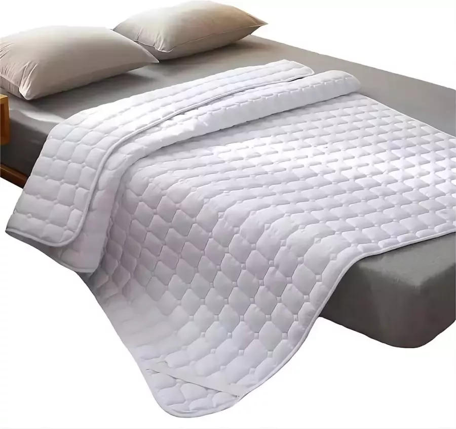 Matrasbeschermer 90 x 200cm microvezel matrasoplegger 30 °C wasbaar voor matrassen tot 30 cm ook geschikt voor boxspring bedden en waterbedden met 4 hoekrubbers katoen polyester