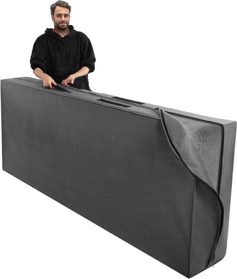 Hoes voor matrasbeschermer 80 x 200 x 25 cm 120 gsm Tegen mijten stof en vuil Stevig en ademend Opberghoes matras Grijs