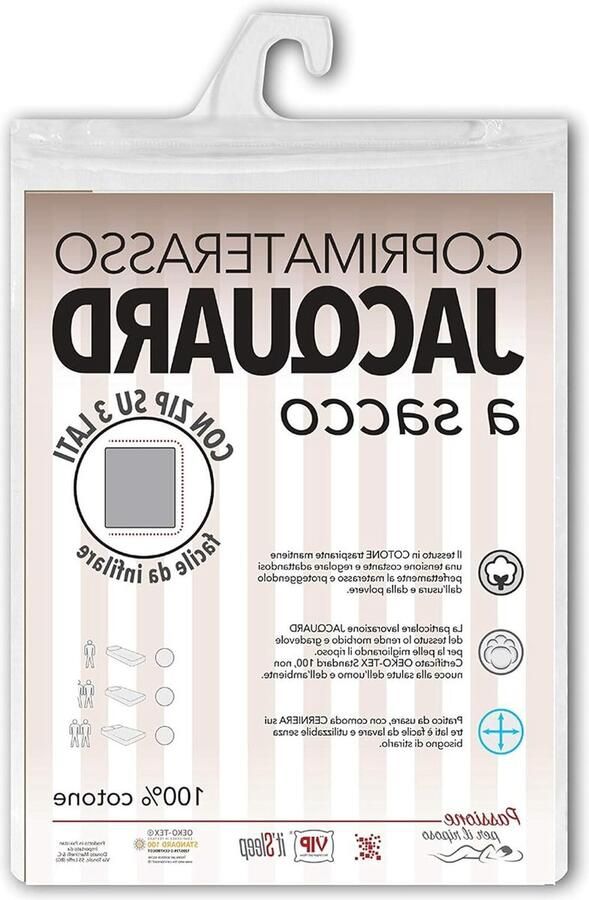 Matrasbeschermer Katoen Eenpersoonsbed 90 x 200 cm met 3-zijdige Ritssluiting