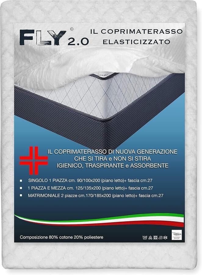 Matrasbeschermer Katoen Wit Geschikt voor Tweepersoonsbed 170 x 185 x 200 + 27 cm