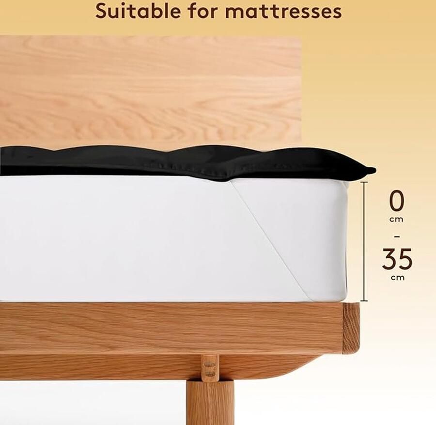 Matrasbeschermer matras Topper 140x190cm Schöner voor matras tot 30 cm matrashoes geschikt voor mensen met een allergie voor ondersteuning en bescherming van vuil donkergrijs