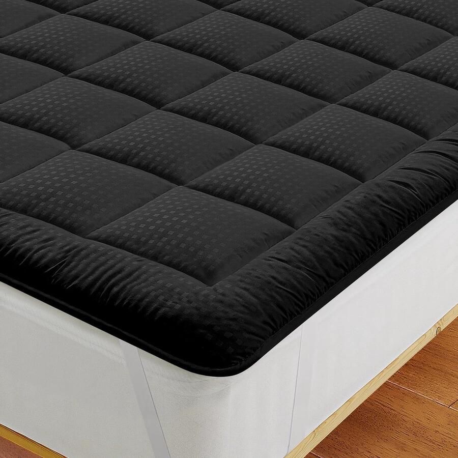 Microvezel matrassen Topper 180x200cm matrasbeschermer matras voor matras boxspring tot 20-30 cm matrasbeschermhoezen geschikt voor mensen met een allergie donkergrijs
