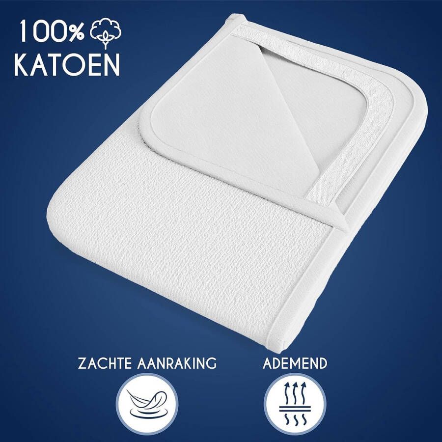 Matrasbeschermer Voor Matras 160 x 200 cm Waterdicht met 4 Elastische Hoeken Gecertificeerd OEKO-TEX