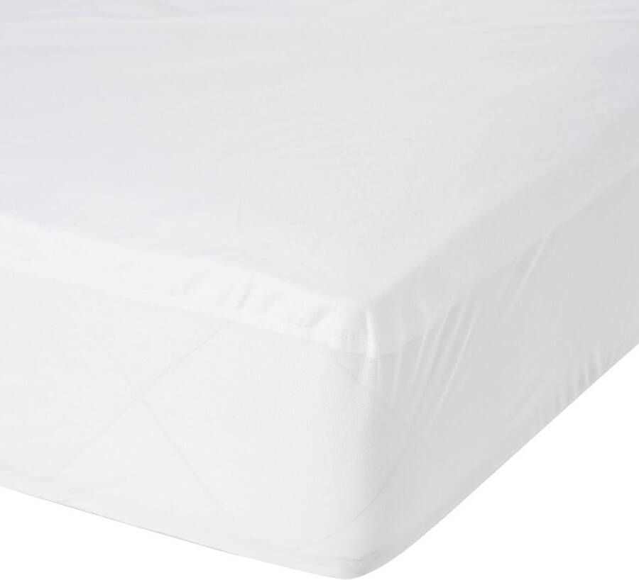 Matrasbeschermer waterdicht en ademend katoenen matrasbeschermer voor eenpersoonsbed 190x90 cm wit