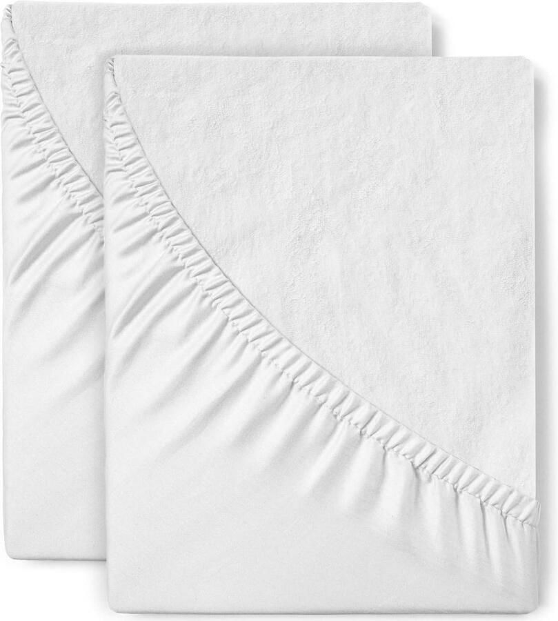 Matrasbeschermer Waterdichte 90x200 cm 2 Stuks Hoeslaken Katoenen Matrashoes Ademend voor Bed Vochtbescherming Anti-Mijt Hypoallergeen Antibacterieel Machinewasbaar