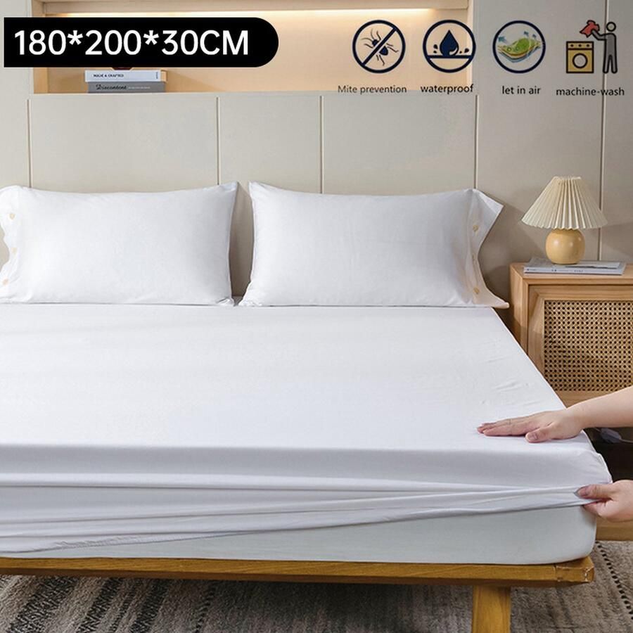 Matrashoes Ademend & Antibacterieel Waterdicht Bescherm uw matras tegen vloeistoffen & allergieë- Hoeslaken 180x200x30 cm