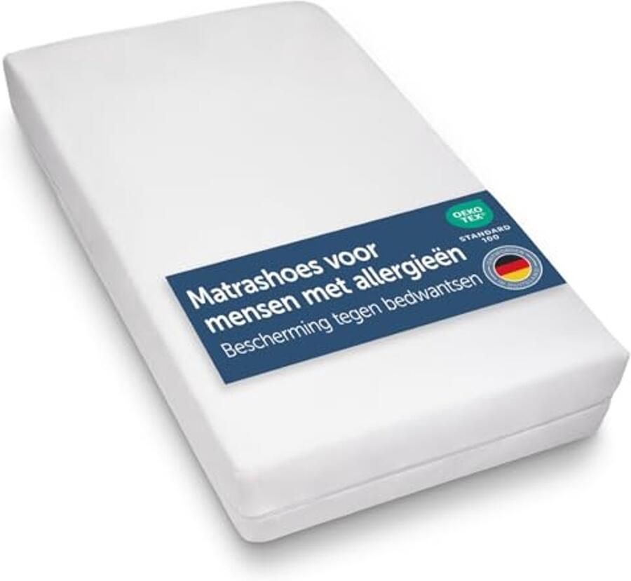 Matrashoes Anti-allergie Anti-bedbug 90 x 220 cm Geschikt voor Matrassen tot 20 cm Hoog Oeko-Tex Gecertificeerd Matrashoes met Rits 1 Stuk