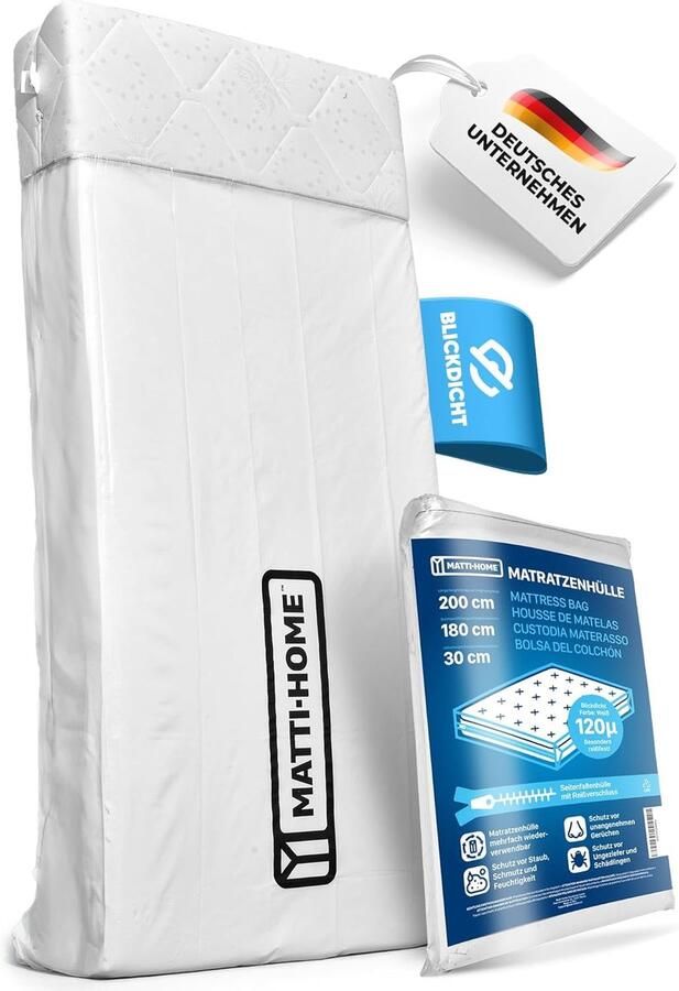 Matrashoes met Ritssluiting 7 Maten Waterdichte en Scheurvaste Bescherming voor Matrassen