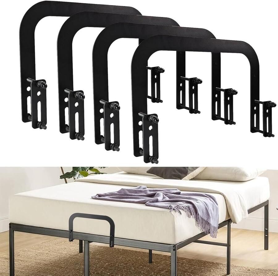 Matrashouder voor metalen bedframe antislip set van 4 staal