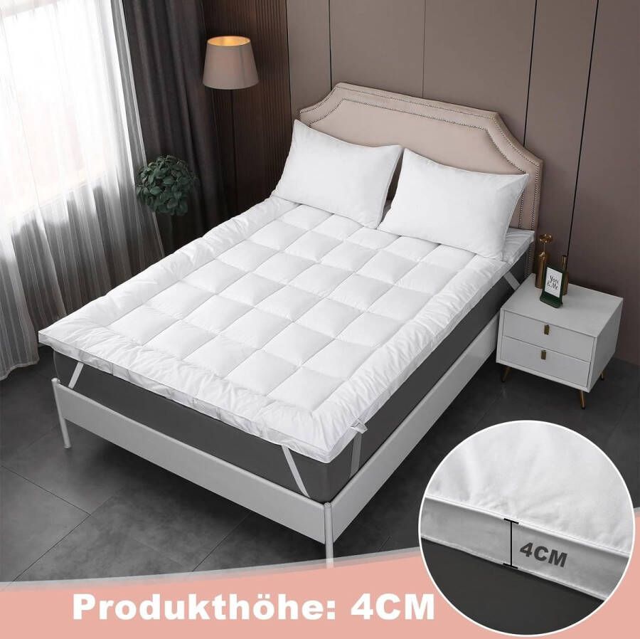 Matrastopper 120 x 200 cm zacht katoen oppervlaktestof matrasoplegger voor matrassen ademend machinewasbaar