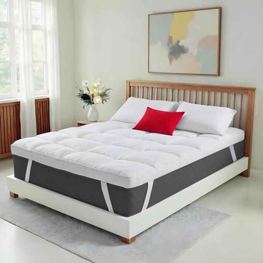 Matrastopper Kingsize Bed 10 cm Hotelkwaliteit Comfort Hypoallergene Microvezel Vulling Antihuisstofmijt Bescherming