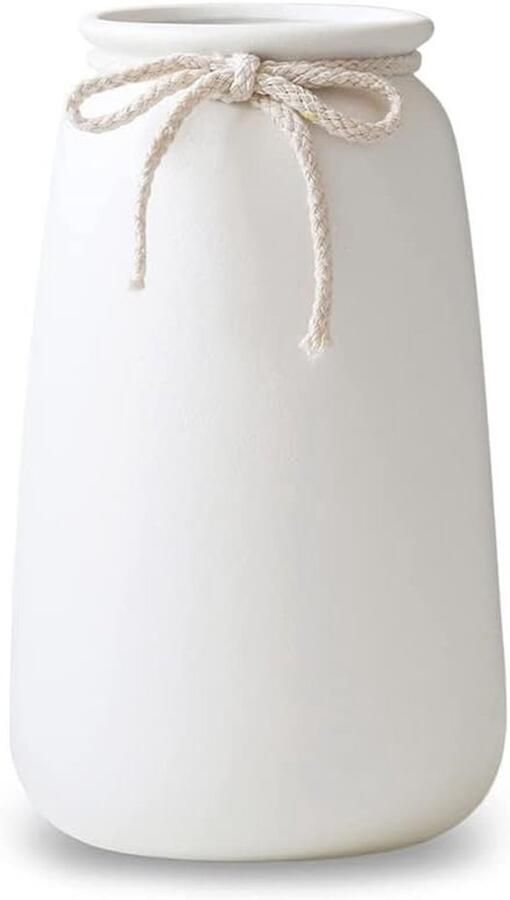 Matte Witte Keramische Vazen 20 CM voor Home Decor en Tafel Centerpieces