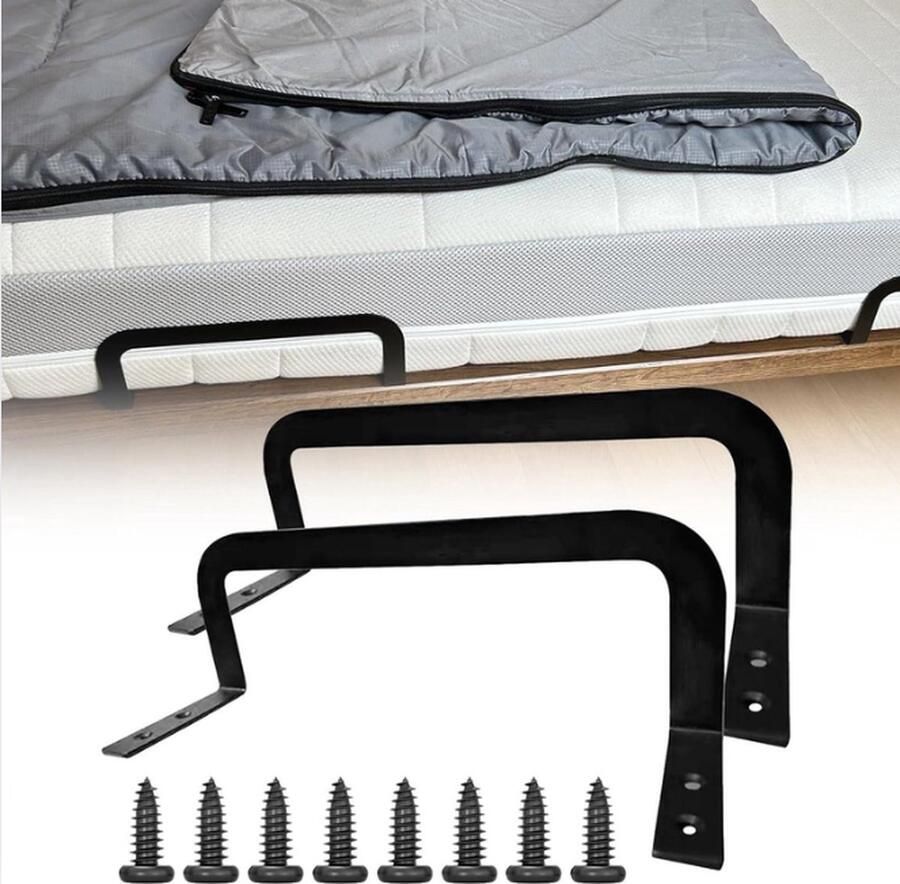 Mattress Holder Anti-Slip Stopper Metaal Matrasbeugel voor Verstelbare Bedden Houdt Matras Topper op Zijn Plek Set van 2
