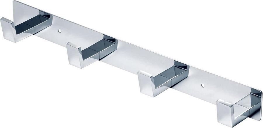 Matzwarte deurhaak jas badkamer handdoekhaken wandmontage schroef vast zwaar belastbare hanger roestvrij stalen gewaad rek slaapkamer keuken wandmontage chroom 4 haken