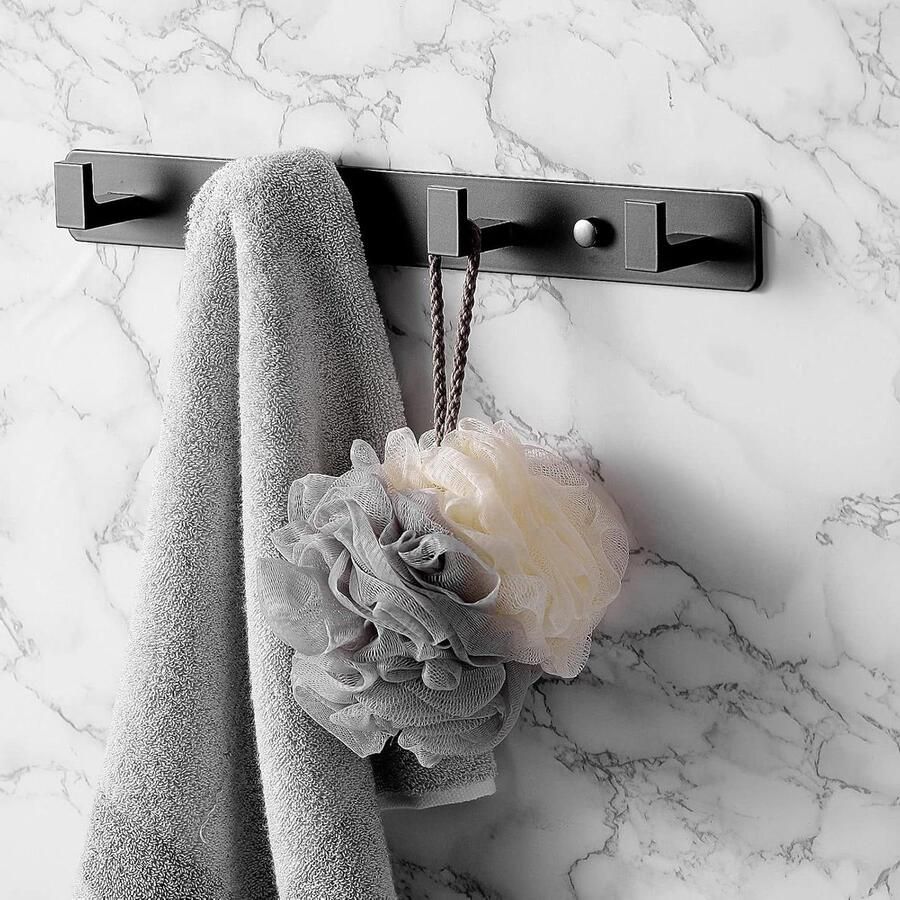 Matzwarte deurhaak voor jassen en handdoeken Wandmontage Heavy Duty Roestvrijstalen houder Slaapkamer keuken badkamer