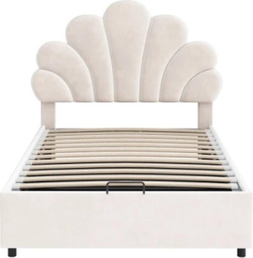 MazrekuHome Gestoffeerd kinderbed Met hydraulisch opbergruimte Ideaal voor opslag Hoogte verstelbaar hoofdeinde