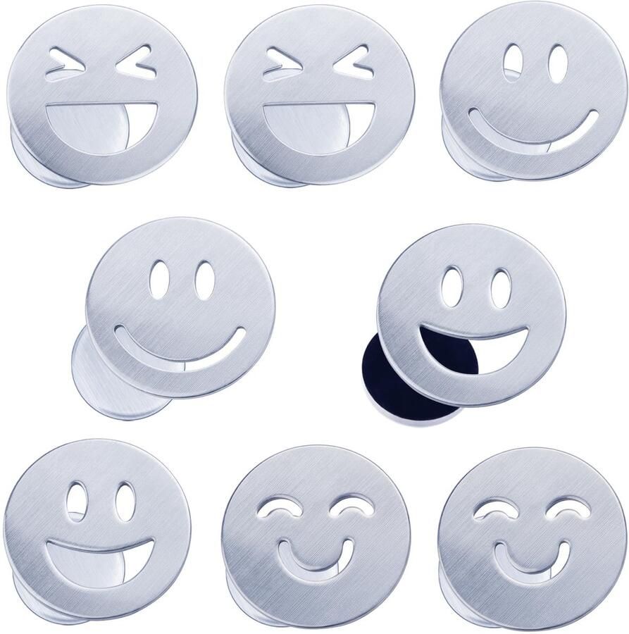 Mbsomnus 8-pack tafelkleedgewichten voor buiten Extra zware tafelkleedgewichten Buitengewichten Tafelkleedgewichten RVS Smiley voor gordijnen Douchegordijn Whiteboard Koelkast