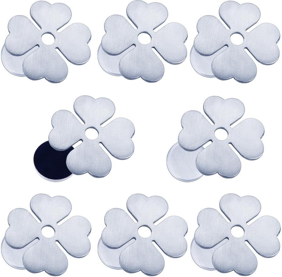 Mbsomnus 8-pack tafelkleedgewichten voor buiten RVS tafelkleedgewichten Extra zware tafelkleedgewichten Gewichten voor buiten Klavertje vier voor gordijnen Douchegordijn Whiteboard