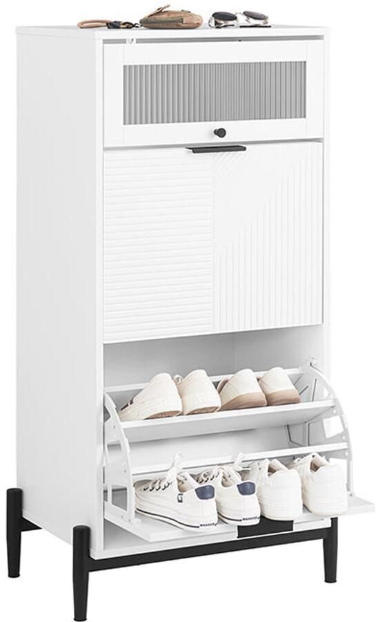 MDF -schoenkast Schoenopslag Schoenorganisator Anchors to Wall for Safety 59x115x40cm