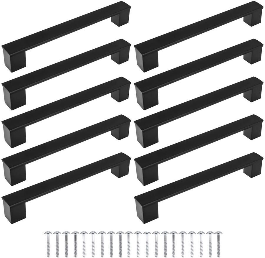 Meblando Meubelgrepen Set van 10 stuks Zwart 160 mm