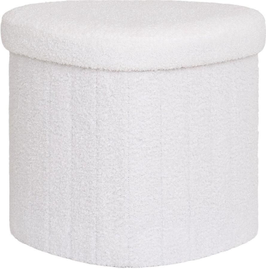 Medford Pouf Stijlvolle voetsteun Gezellig accentstuk Plush Teddy Fabric 36 5 cm x 42 5 cm x 37 5 cm