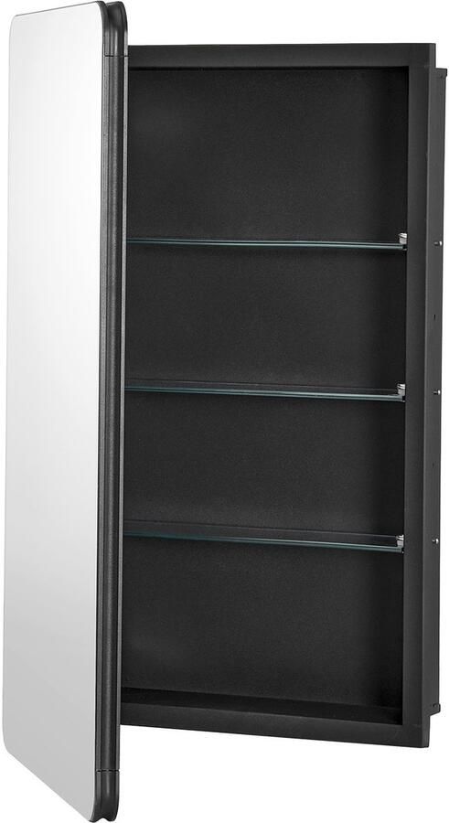 Medicijnkast 40 6 X 61 Cm Badkamerspiegelkast met Verstelbare Planken Aluminium Frame voor Wandmontage Of Installatie