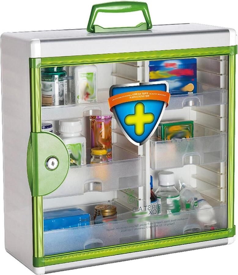 Medicijnkastje afsluitbaar wandmedicijnkast huisapotheek medicijnkast aluminium frame 35 x 32 x 17 cm