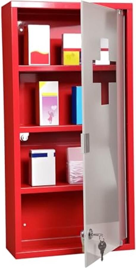 Medicijnkastje met slot Veilig en modern opbergmeubel voor medicijnen