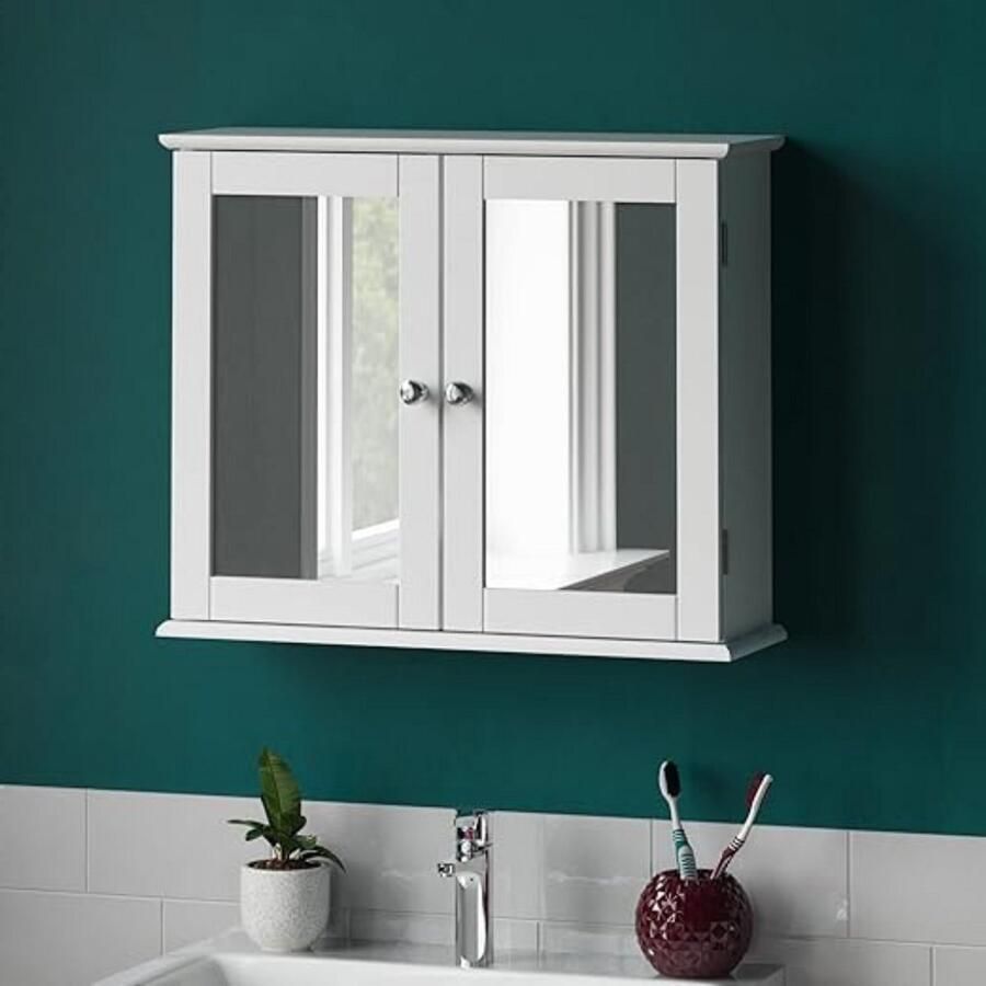 Medicijnkastje Met Spiegel Medicijnkast Toiletkastje Badkamerkast Hoog Hangkast Hangend Medicijnkastje Twee Deuren