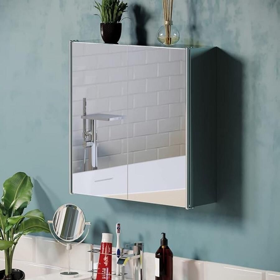 Medicijnkastje Met Spiegel Medicijnkast Toiletkastje Badkamerkast Hoog Hangkast Hangend Medicijnkastje Twee Deuren