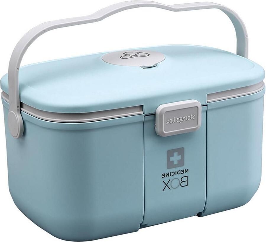 Medicijnopslag draagbare medicijnbox met 2 niveaus voor thuis geschikt voor medicijnen en cosmetica