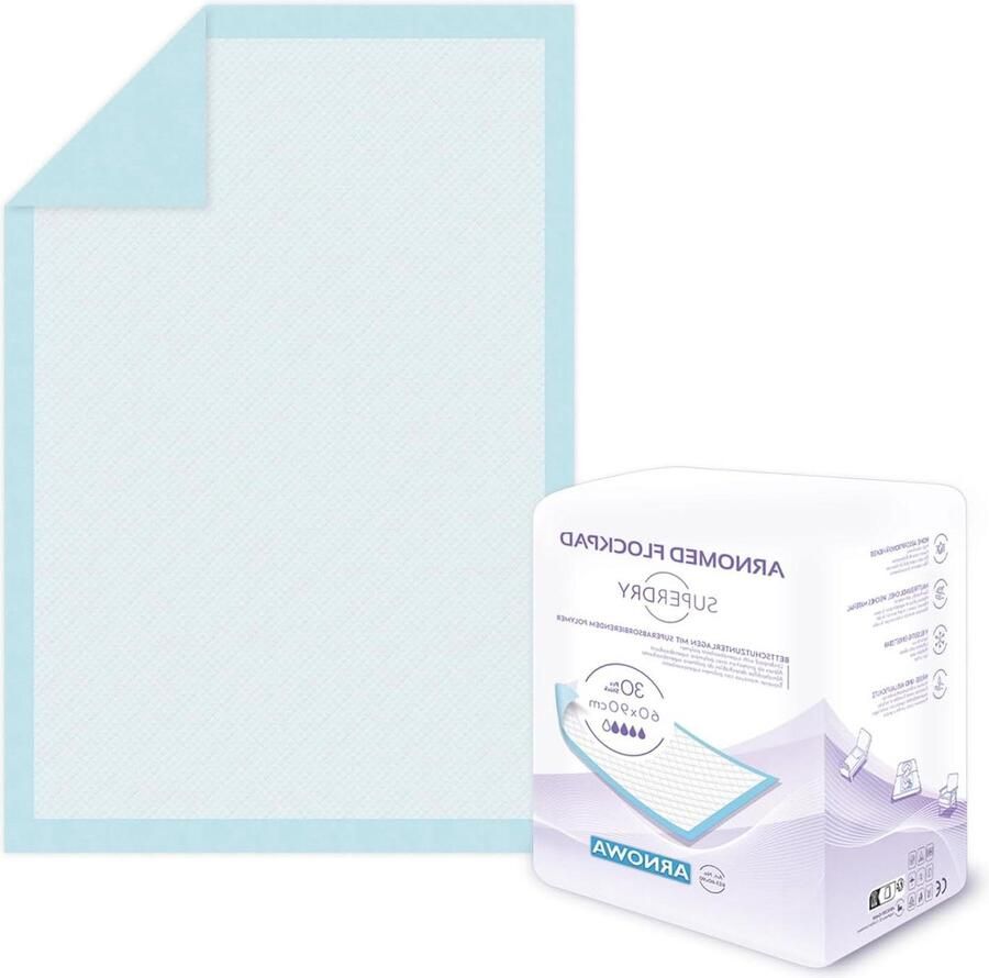 Medische incontinentiepads 60x90cm absorberende wegwerp incontinentiepads verschoningsmat voor baby's 5-laags cellulose-pads geschikt voor bed en aankleedkussen incontinentie onderlegger